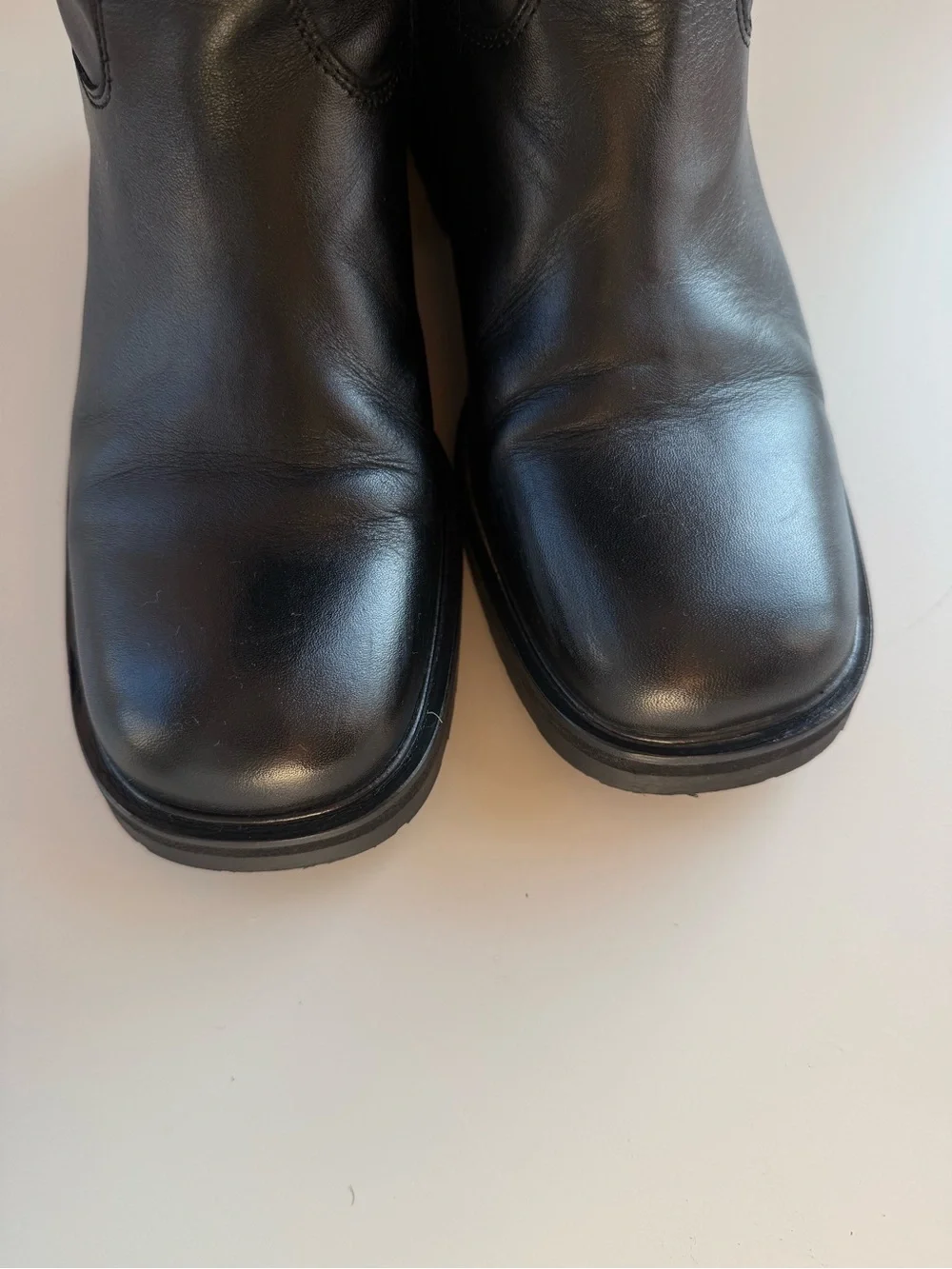 Mango High Leather Boots Black EU39 US8.5